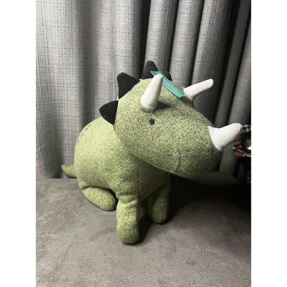 Pillowfort Dinosaur Green Triceratops Plush Throw Pillow Stuffed Animal Toy 21” - Picture 3 of 7